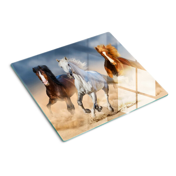 Tábua para cozinha Três cavalos a galope