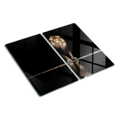 Tábua para corte Leão em fundo escuro