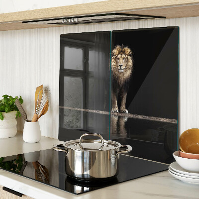 Tábua para corte Leão em fundo escuro