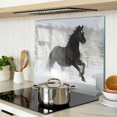 Tábua para cozinha Um cavalo em uma paisagem de inverno