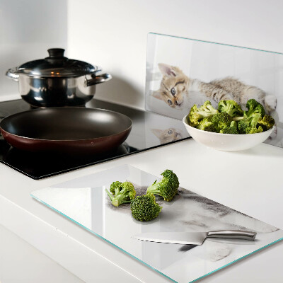 Tábua para corte Gatos em um fundo branco