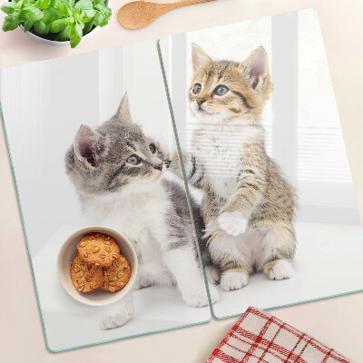 Tábua para corte Gatos em um fundo branco