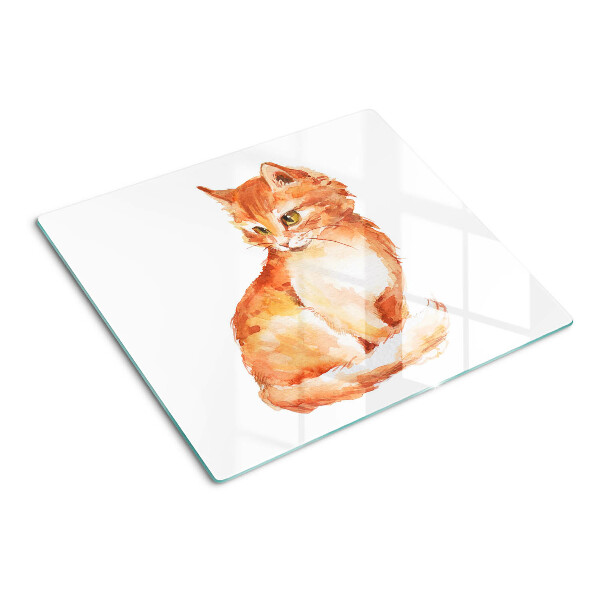 Tábua para corte Desenho de um gatinho ruivo