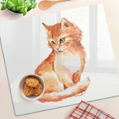 Tábua para corte Desenho de um gatinho ruivo