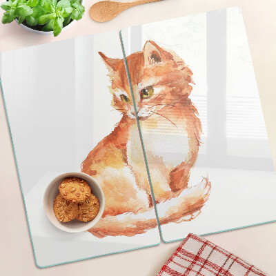 Tábua para corte Desenho de um gatinho ruivo