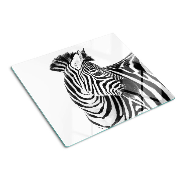 Tábua para corte Zebra com listras pretas e brancas