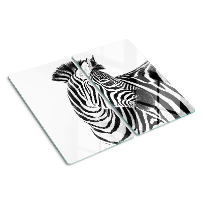 Tábua para corte Zebra com listras pretas e brancas