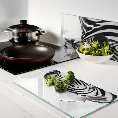 Tábua para corte Zebra com listras pretas e brancas