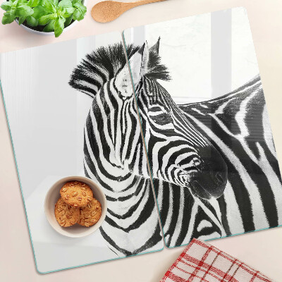 Tábua para corte Zebra com listras pretas e brancas