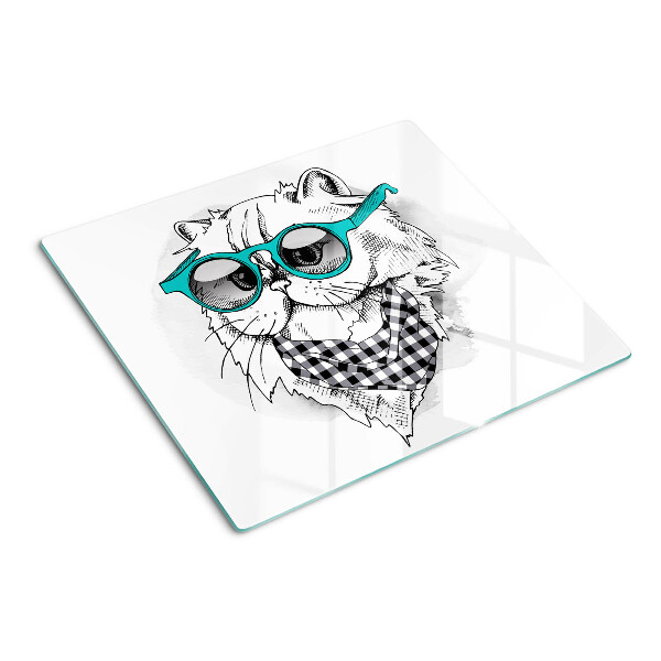 Tábua para cozinha Desenho de um gato usando óculos de sol