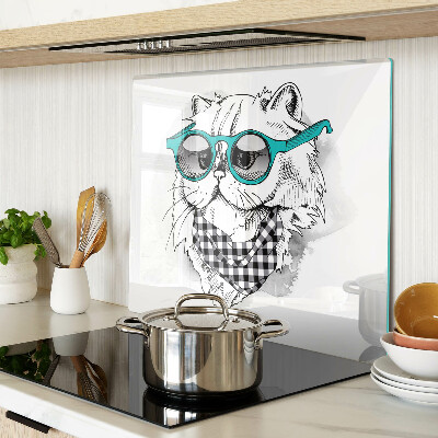 Tábua para cozinha Desenho de um gato usando óculos de sol