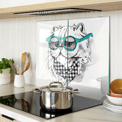 Tábua para cozinha Desenho de um gato usando óculos de sol
