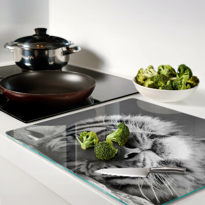 Tábua para cozinha Tigre em preto e branco