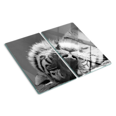 Tábua para cozinha Tigre em preto e branco