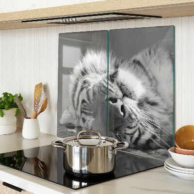 Tábua para cozinha Tigre em preto e branco