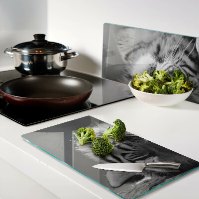 Tábua para cozinha Tigre em preto e branco