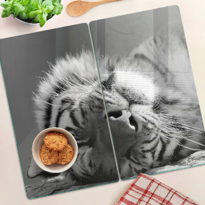 Tábua para cozinha Tigre em preto e branco