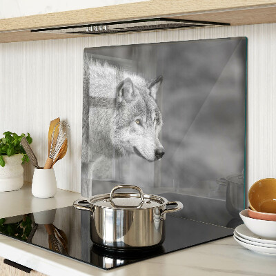Tábua para cozinha Lobo em preto e branco