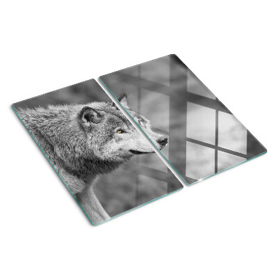 Tábua para cozinha Lobo em preto e branco
