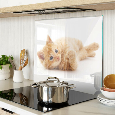 Tábua para corte Gatinho ruivo em um fundo branco