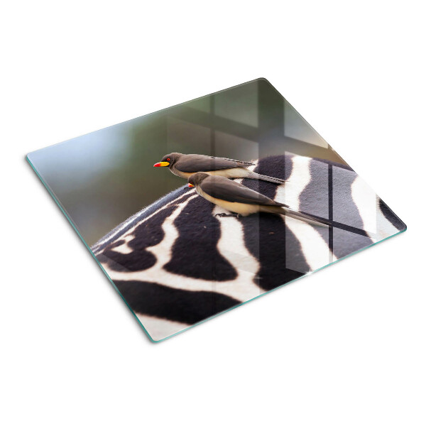 Tábua para corte Pássaros em uma zebra