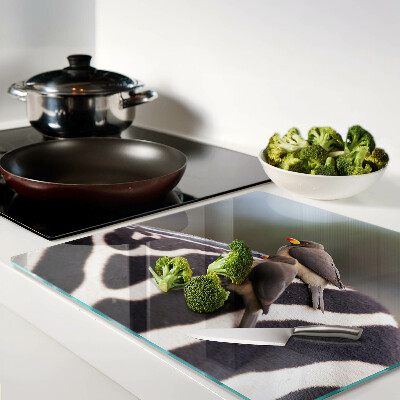 Tábua para corte Pássaros em uma zebra