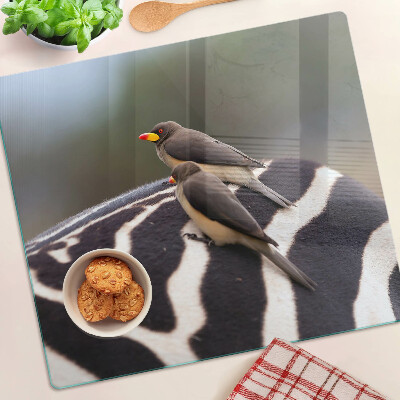 Tábua para corte Pássaros em uma zebra