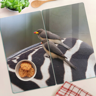 Tábua para corte Pássaros em uma zebra