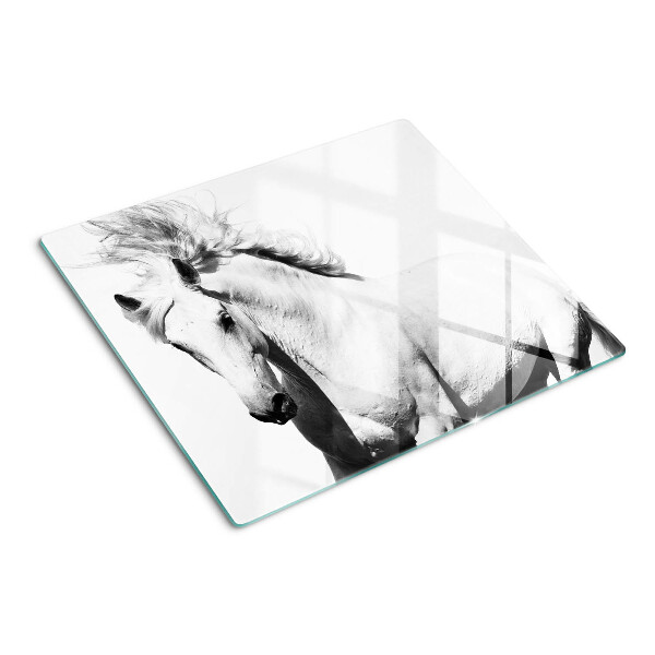 Tábua para corte Cavalo em preto e branco