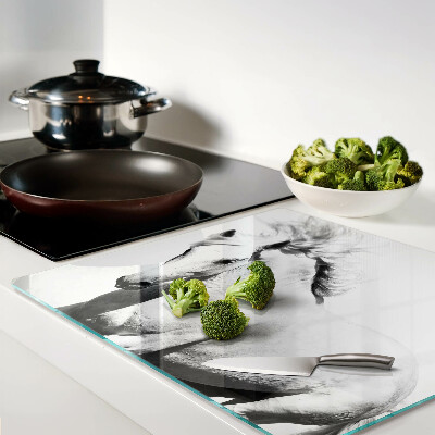 Tábua para corte Cavalo em preto e branco