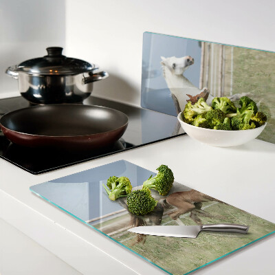 Tábua para corte Um cavalo com um potro em um prado