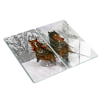 Tábua para corte Cavalos de tração na neve