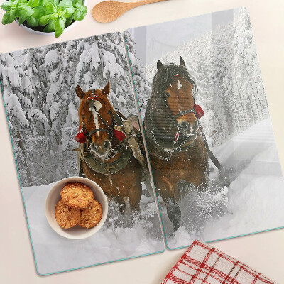 Tábua para corte Cavalos de tração na neve