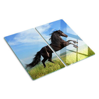 Tábua para cozinha Cavalo preto no prado
