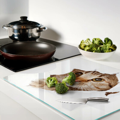 Tábua para cozinha Um gato saindo de um buraco