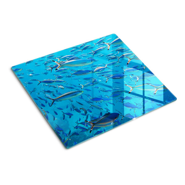 Tábua para cozinha Um cardume de peixes em águas claras