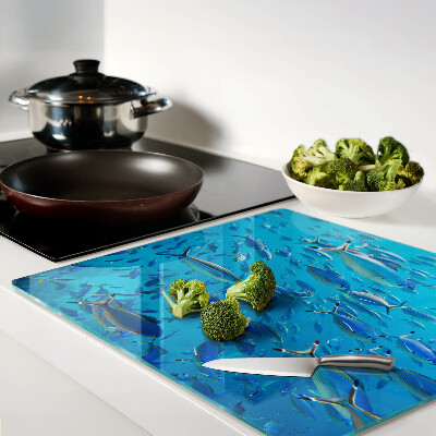 Tábua para cozinha Um cardume de peixes em águas claras