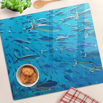 Tábua para cozinha Um cardume de peixes em águas claras