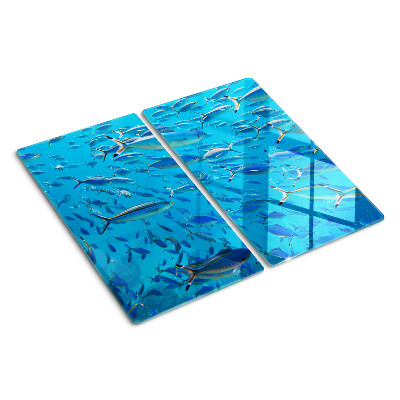 Tábua para cozinha Um cardume de peixes em águas claras