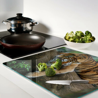 Tábua para cozinha Tigre no tronco de uma árvore