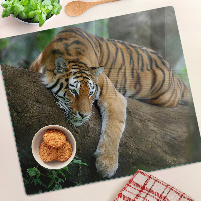 Tábua para cozinha Tigre no tronco de uma árvore