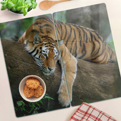Tábua para cozinha Tigre no tronco de uma árvore