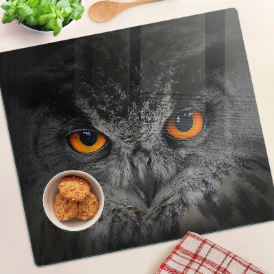 Tábua para corte Coruja com olhos laranja