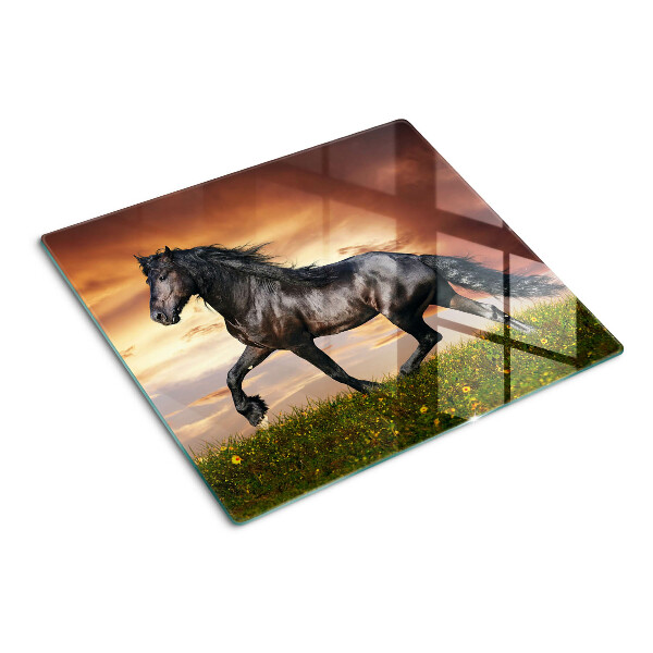 Tábua para corte Um cavalo tendo como pano de fundo o pôr do sol