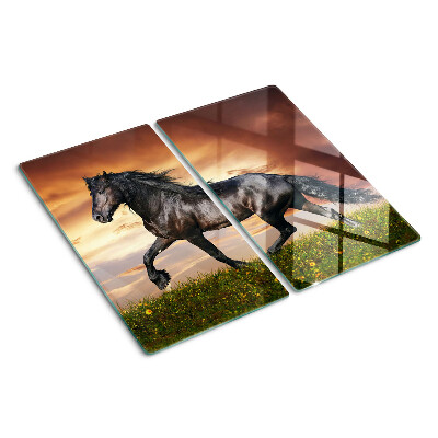 Tábua para corte Um cavalo tendo como pano de fundo o pôr do sol