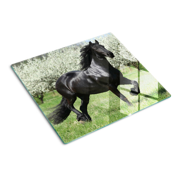 Tábua para cozinha Cavalo preto no prado