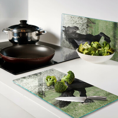 Tábua para cozinha Cavalo preto no prado