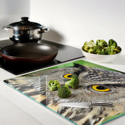 Tábua para corte Uma coruja com olhos expressivos