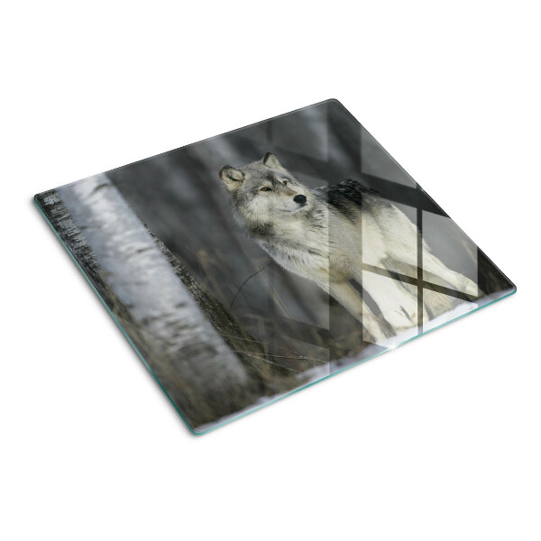 Tábua para cozinha Um lobo em um cenário de floresta