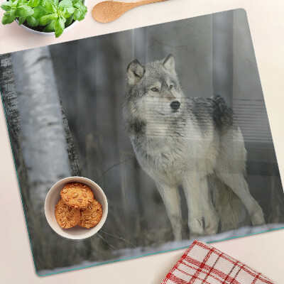 Tábua para cozinha Um lobo em um cenário de floresta
